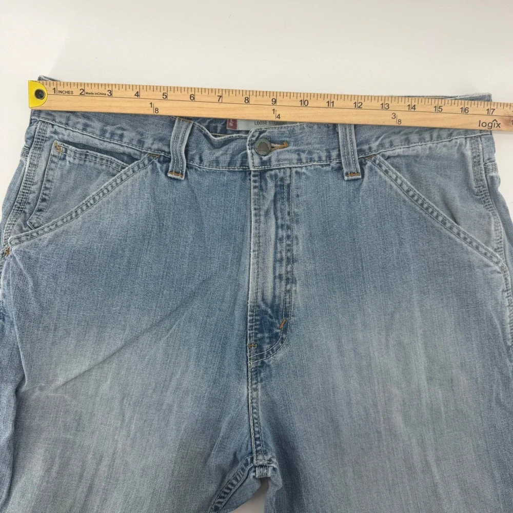 Vintage Y2K Levi's Carpenter Jeans Men 34x32 Loose Straight Baggy Light Wash